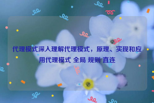 代理模式深入理解代理模式，原理、实现和应用代理模式 全局 规则 直连