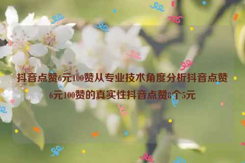 抖音点赞6元100赞从专业技术角度分析抖音点赞6元100赞的真实性抖音点赞8个5元