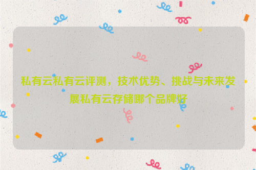 私有云私有云评测，技术优势、挑战与未来发展私有云存储哪个品牌好