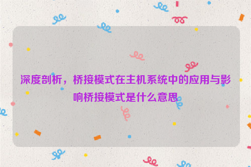 深度剖析，桥接模式在主机系统中的应用与影响桥接模式是什么意思